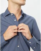 Chemise Slim Fit imprimée bleu foncé