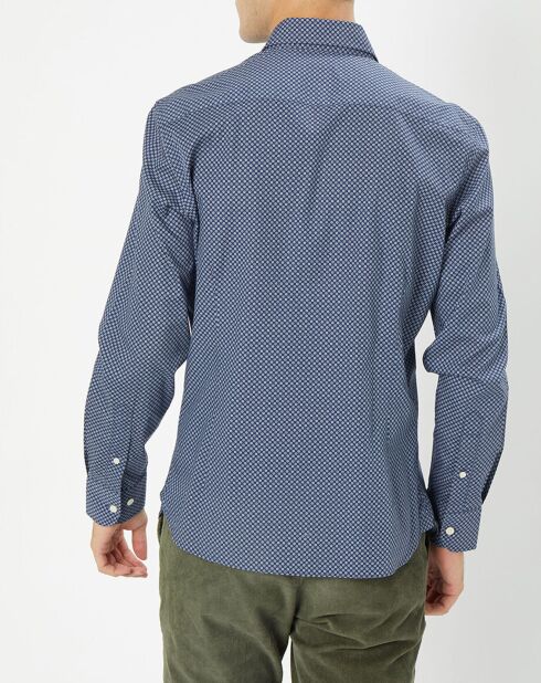 Chemise Slim Fit imprimée bleu foncé