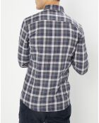 Chemise Slim Fit Moy à carreaux gris/bleu/rouge