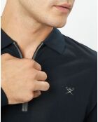 Polo Regular Fit Col Zip Contrast noir