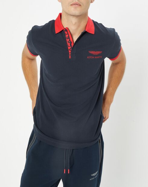 Polo Regular Fit Aston Martin Racing Contrast bleu marine/rouge