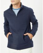 Sweat col montant zippé bleu marine