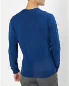 Pull 100% Bambou ras du cou bleu