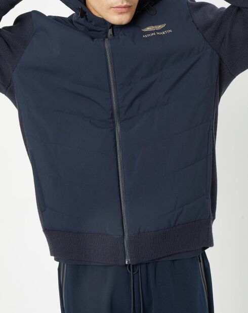 Blouson en Laine mélangée à capuche Aston Martin Racing Mix Maille bleu marine