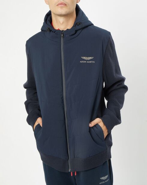 Blouson en Laine mélangée à capuche Aston Martin Racing Mix Maille bleu marine