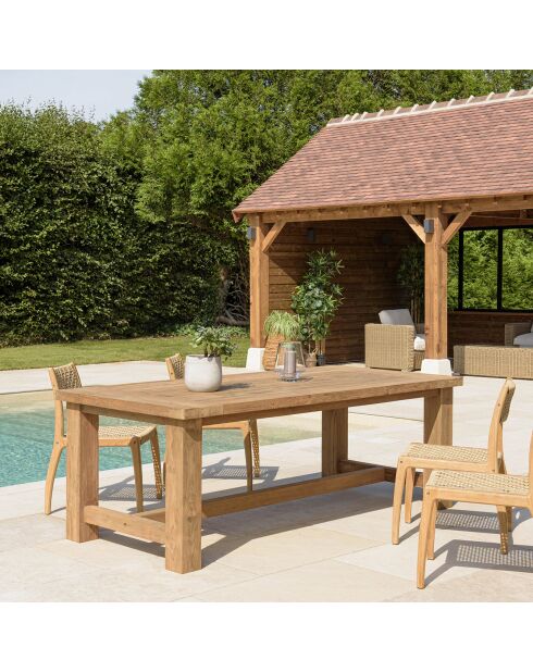 Garten-Esstisch aus recyceltem Teakholz - 220x100x77 cm