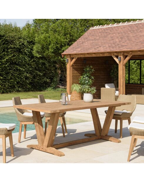 Garten-Esstisch aus recyceltem Teakholz - 220x100x78 cm