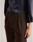 Pantalon Villa imprimé vichy marron