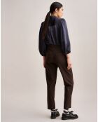 Pantalon Villa imprimé vichy marron