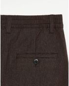 Pantalon Villa imprimé vichy marron