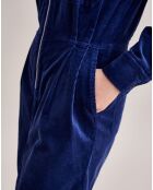 Robe en Velours milleraies Lucile bleue