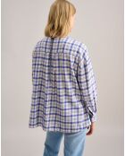 Chemise oversize en Coton & Lin Gorky à carreaux bleue