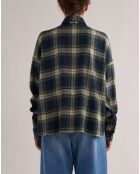 Surchemise oversize en Laine mélangée Charlize tartan marine/vert/beige