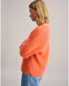 Pull oversize en Angora mélangé Dataul orange vif