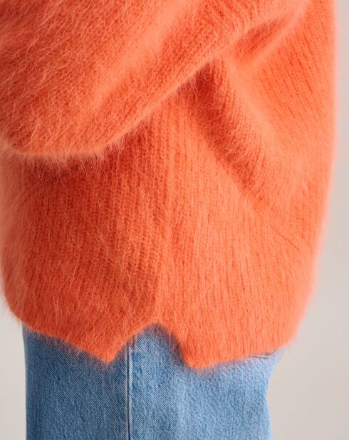 Pull oversize en Angora mélangé Dataul orange vif