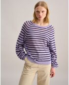 Pull oversize en Laine & Alpaga mélangés Ryben rayé violet