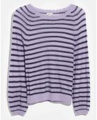 Pull oversize en Laine & Alpaga mélangés Ryben rayé violet