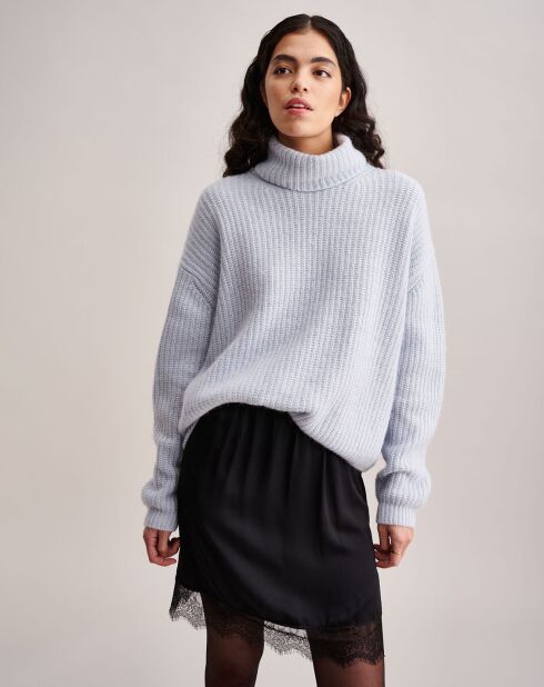 Pull oversize en Laine, Alpaga & Chanvre Garano bleu clair