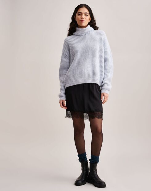 Pull oversize en Laine, Alpaga & Chanvre Garano bleu clair