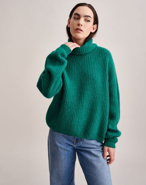 Pull oversize en Laine, Alpaga & Chanvre Garano vert