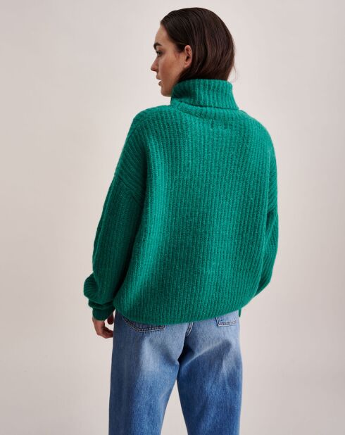 Pull oversize en Laine, Alpaga & Chanvre Garano vert