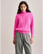 Pull oversize en Laine mélangée Nanphu rayé rose fluo