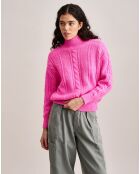 Pull oversize en Laine mélangée Nanphu rayé rose fluo