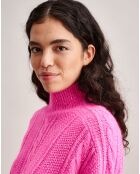 Pull oversize en Laine mélangée Nanphu rayé rose fluo