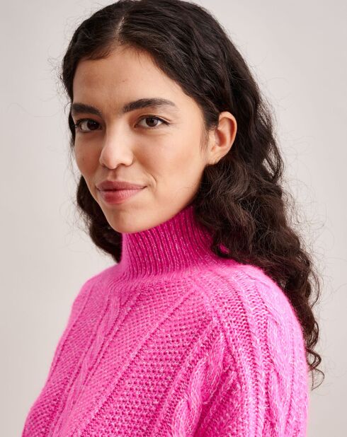 Pull oversize en Laine mélangée Nanphu rayé rose fluo