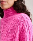 Pull oversize en Laine mélangée Nanphu rayé rose fluo