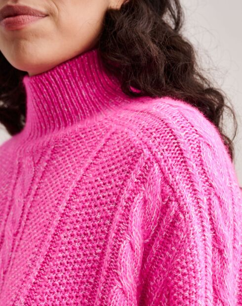 Pull oversize en Laine mélangée Nanphu rayé rose fluo