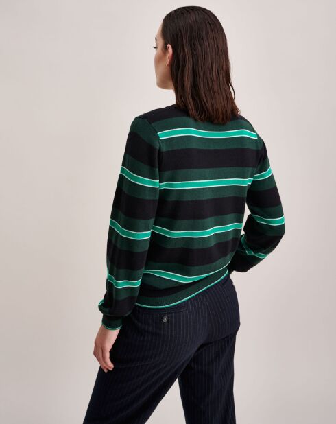 Pull en Laine mélangée Gopsy rayé vert