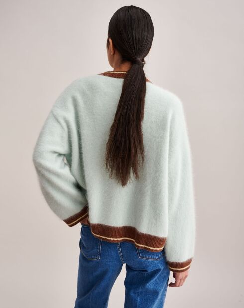 Pull oversize en Angora & Laine mélangés Dylh à motifs bleu/camel