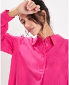 Blouse fluide 100% Soie Panos rose fuschia