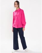 Blouse fluide 100% Soie Panos rose fuschia