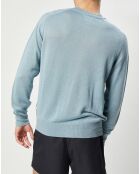 Pull en Lin & Laine vierge Nepro col rond bleu clair