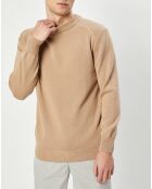 Pull en Maille de coton Rachi col rond camel