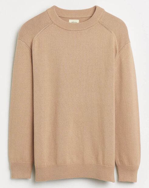 Pull en Maille de coton Rachi col rond camel