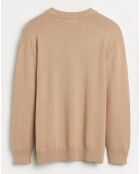 Pull en Maille de coton Rachi col rond camel