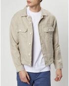 Veste 100% Lin Trucker beige clair