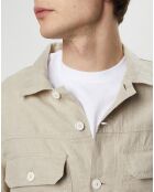 Veste 100% Lin Trucker beige clair