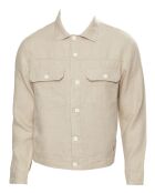 Veste 100% Lin Trucker beige clair