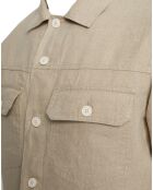 Veste 100% Lin Trucker beige clair