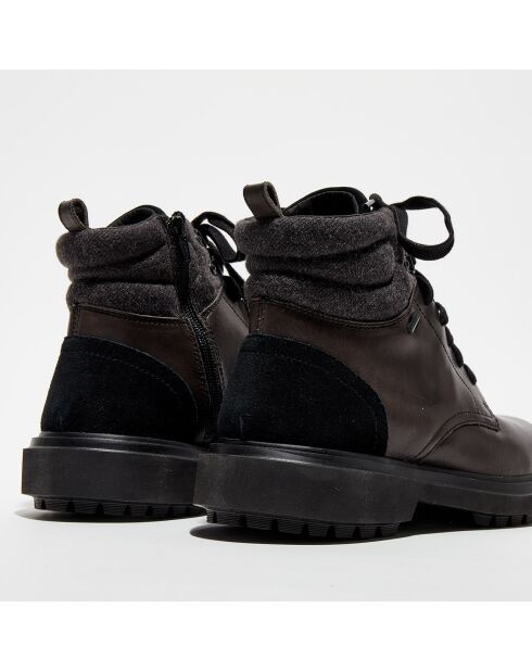Boots en Cuir Faloria marron/noir