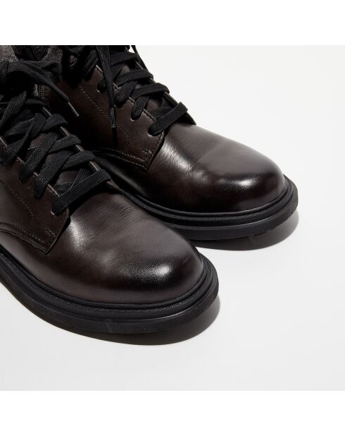 Boots en Cuir Faloria marron/noir