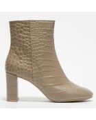 Bottines en Cuir Pheby 80 sable - Talon 8 cm