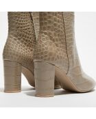 Bottines en Cuir Pheby 80 sable - Talon 8 cm