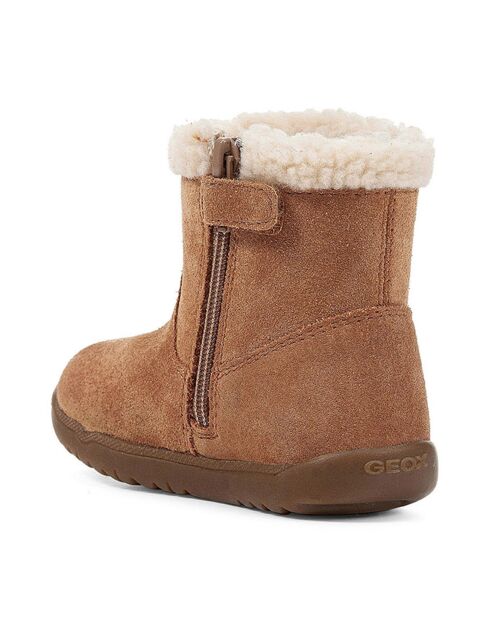 Bottines fourrées Laine en Velours de Cuir Macchia camel