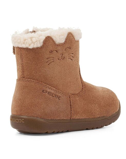 Bottines fourrées Laine en Velours de Cuir Macchia camel