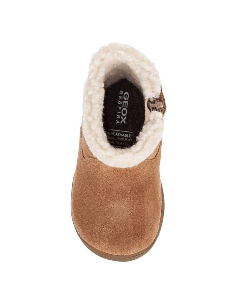 Bottines fourrées Laine en Velours de Cuir Macchia camel